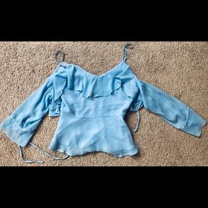 Ruffled Cold Shoulder Tank